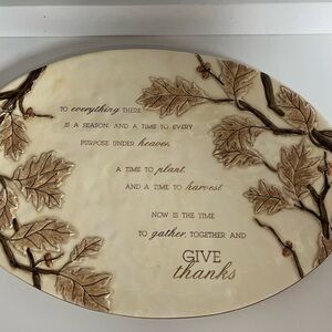 Grasslands Road Cream Oval Plaque Serving Platter
